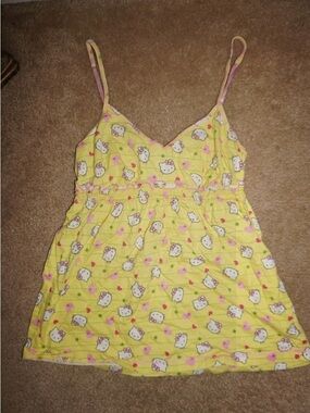 Hello Kitty Yellow Pink Cami Tank Top